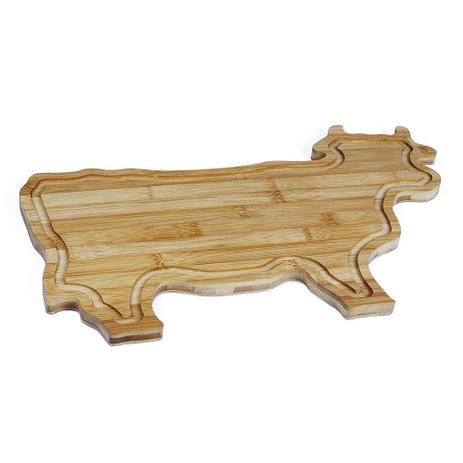 Tábua para churrasco em bambu formato boi 46X30 - Welf Menor preço em Tábua para churrasco em bambu formato boi 46X30 - Welf