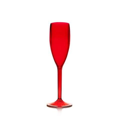 Taça de Acrílico Não Descartável para Champanhe Vermelha Transparente 160 ml Duracril Menor preço em Taça de Acrílico Não Descartável para Champanhe Vermelha Transparente 160 ml Duracril