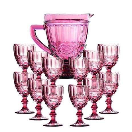 Taça de Água Elegance Lilás 260ML Kit com 12 + Jarra 1L - Class home Menor preço em Taça de Água Elegance Lilás 260ML Kit com 12 + Jarra 1L - Class home