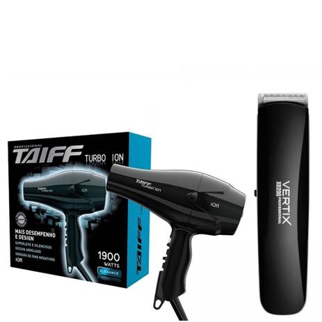Taiff Profissional Secador Turbo Íon 127V - 1900W + Máquina de Acabamento Bivolt Vertix Menor preço em Taiff Profissional Secador Turbo Íon 127V - 1900W + Máquina de Acabamento Bivolt Vertix