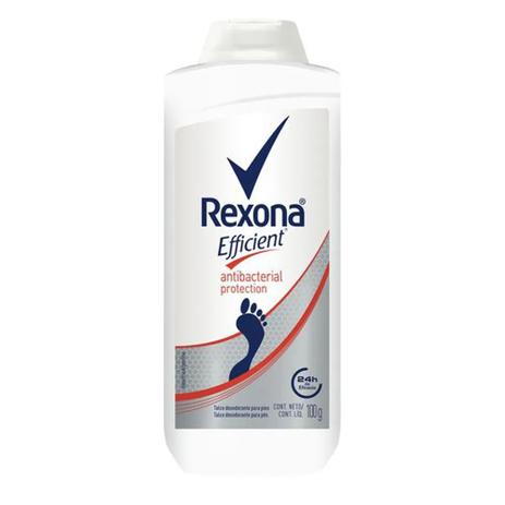 Talco Desodorante Para Pés Rexona Efficient Antibacteriano - 100g Menor preço em Talco Desodorante Para Pés Rexona Efficient Antibacteriano - 100g