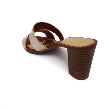 Tamanco em Couro Clair Dourado - Amora Calçados - Tamanco Feminino -  Magazine Luiza