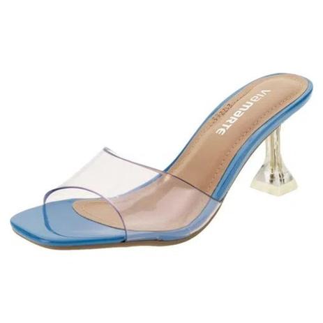 Sandália Salto Médio Vinil Transparente Fivela Kaysi - So Pretty Shoes