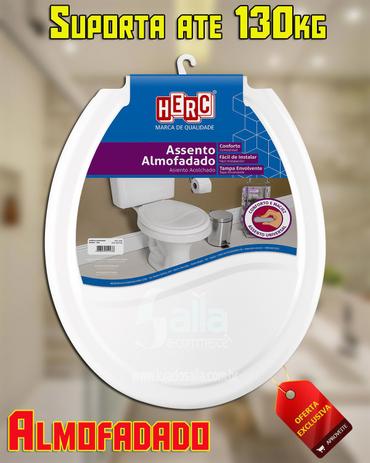 Tampa de Vaso / Assento Sanitário Branco Almofadado 2385 Herc Menor preço em Tampa de Vaso / Assento Sanitário Branco Almofadado 2385 Herc