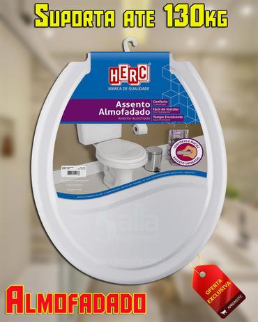 Tampa de Vaso / Assento Sanitário Cinza Claro Almofadado 2386 Herc Menor preço em Tampa de Vaso / Assento Sanitário Cinza Claro Almofadado 2386 Herc