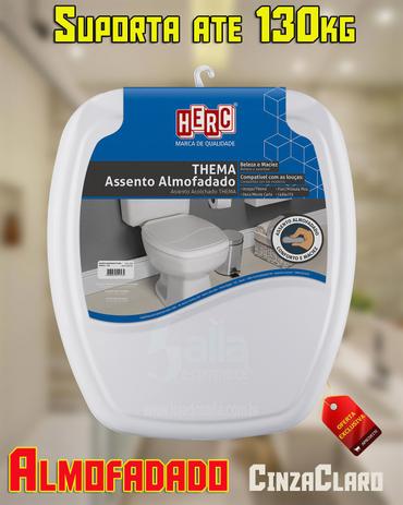 Tampa de Vaso / Assento Sanitário Cinza-Claro Almofadado Thema 2396 Herc é boa?