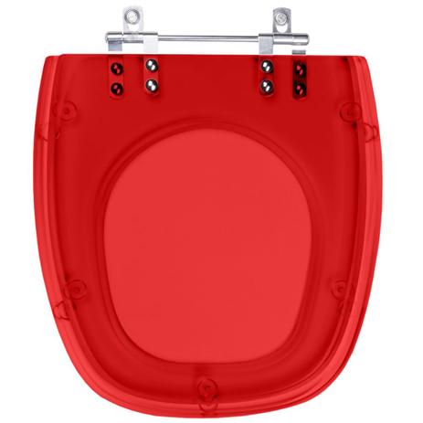 Tampa de Vaso Sanitário com Amortecedor Monte Carlo Vermelho Transparente para bacia Deca - Pontto Lavabo Menor preço em Tampa de Vaso Sanitário com Amortecedor Monte Carlo Vermelho Transparente para bacia Deca - Pontto Lavabo