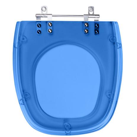 Tampa de Vaso Sanitário com Amortecedor Stylus Azul Transparente para vaso Celite - Pontto Lavabo Menor preço em Tampa de Vaso Sanitário com Amortecedor Stylus Azul Transparente para vaso Celite - Pontto Lavabo