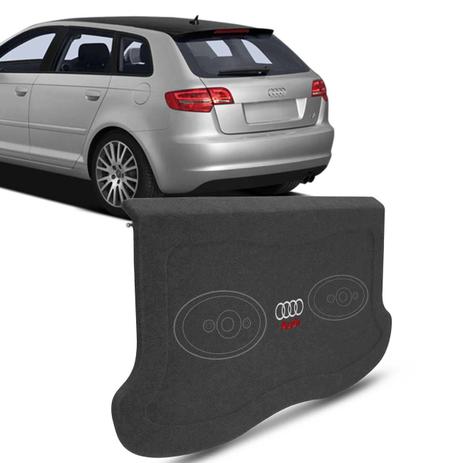 Tampão Porta Malas Audi A3 1997 a 2009 Carpete Grafite Furos 6x9 Bagagito Fácil Instalação - R-acoustic Menor preço em Tampão Porta Malas Audi A3 1997 a 2009 Carpete Grafite Furos 6x9 Bagagito Fácil Instalação - R-acoustic