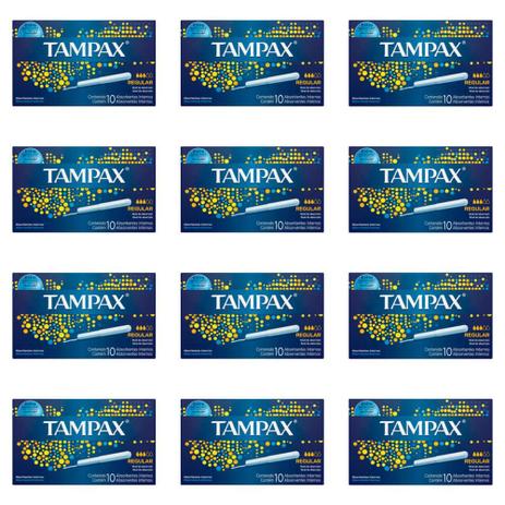 Tampax Absorvente Íntimo Regular C/10 (Kit C/12) Menor preço em Tampax Absorvente Íntimo Regular C/10 (Kit C/12)