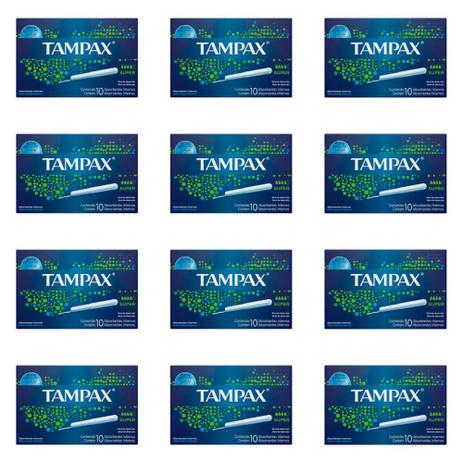 Tampax Absorvente Íntimo Super C/10 (Kit C/12) Menor preço em Tampax Absorvente Íntimo Super C/10 (Kit C/12)