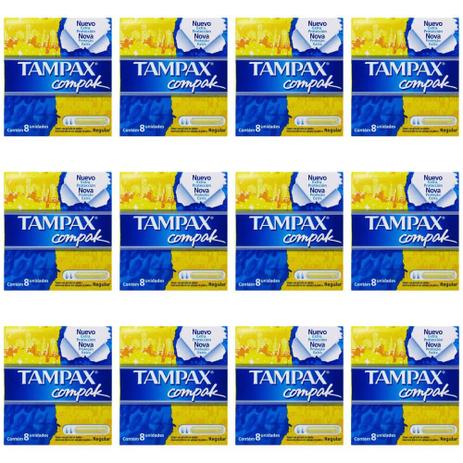 Tampax Compak Absorvente Íntimo Regular C/8 (Kit C/12) Menor preço em Tampax Compak Absorvente Íntimo Regular C/8 (Kit C/12)