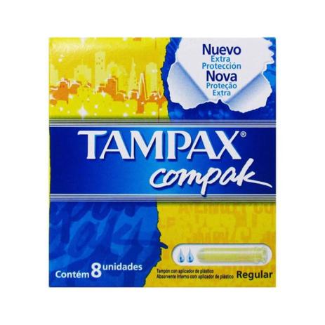 Tampax Compak Absorvente Íntimo Regular C/8 Menor preço em Tampax Compak Absorvente Íntimo Regular C/8