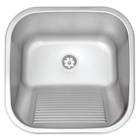 Tanque de encaixe em aco inox acetinado 40x40cm com valvula 23l - Tramontina Menor preço em Tanque de encaixe em aco inox acetinado 40x40cm com valvula 23l - Tramontina
