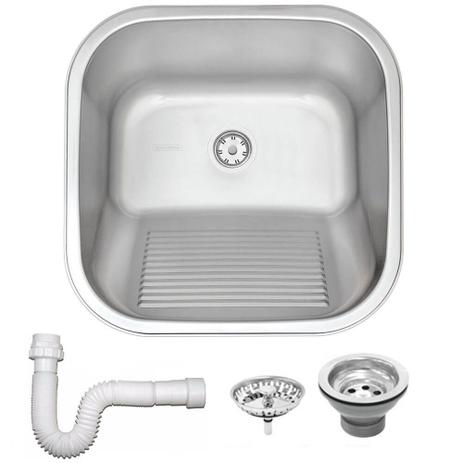 Tanque de Encaixe Tramontina Hera 23 Litros Aço Inox Acetinado 40x40 cm e sifão 94403107 - TRAMONTINA TEEC S/A. Menor preço em Tanque de Encaixe Tramontina Hera 23 Litros Aço Inox Acetinado 40x40 cm e sifão 94403107 - TRAMONTINA TEEC S/A.