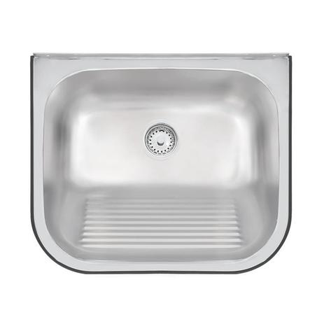 Tanque de parede em aco inox acetinado 50x40cm com valvula - Tramontina Menor preço em Tanque de parede em aco inox acetinado 50x40cm com valvula - Tramontina