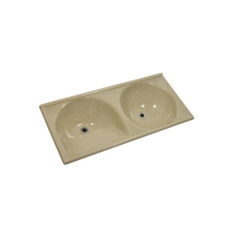 Tanque em Mármore Sintético Duplo 102x50cm Marrom Imperial - Decoralita Menor preço em Tanque em Mármore Sintético Duplo 102x50cm Marrom Imperial - Decoralita