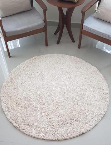 Tapete algodão par Sala/Quarto - Redondo - 1,20 x 1,20 - Cor Cru pelo médio - LS TEXTIL Menor preço em Tapete algodão par Sala/Quarto - Redondo - 1,20 x 1,20 - Cor Cru pelo médio - LS TEXTIL