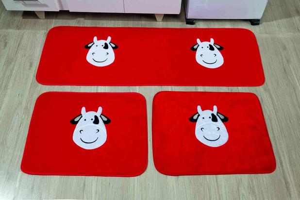Tapete Antiderrapante KIT COZINHA VAQUINHA - VERMELHO - Guga tapetes é boa?