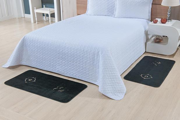 Tapete Antiderrapante KIT QUARTO COROA 2PCS - PRETO - Guga tapetes Menor preço em Tapete Antiderrapante KIT QUARTO COROA 2PCS - PRETO - Guga tapetes