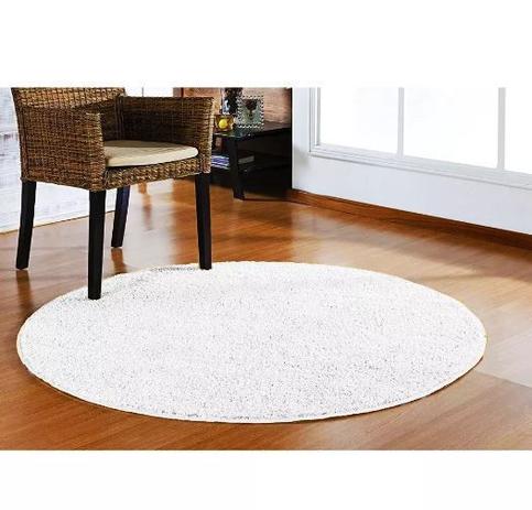 Tapete Branco Redondo Sala Quarto 150 X 150 Classic - Oásis Menor preço em Tapete Branco Redondo Sala Quarto 150 X 150 Classic - Oásis