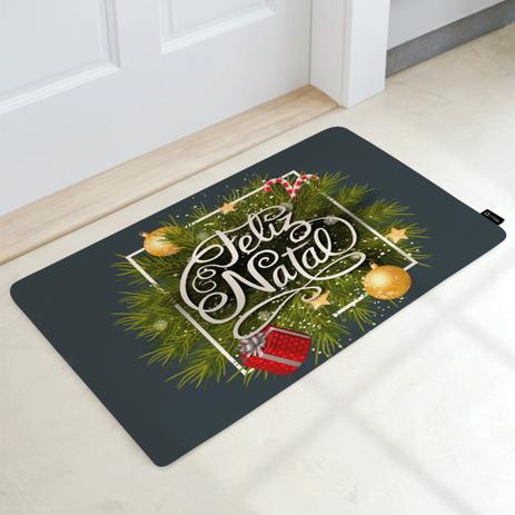 Tapete Capacho Decorativo 60x40cm Natal 02 - Synth decor Menor preço em Tapete Capacho Decorativo 60x40cm Natal 02 - Synth decor