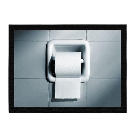 Tapete  Capacho decorativo, criativo e descolado - Rolo de papel higiênico no banheiro  tamanho 40 x 60 cm - Colours  creative photo decor é boa?