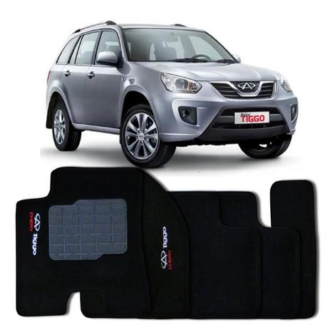 Tapete Carpete Chery Tiggo Personalizado Preto com Logo Bordado - Requinte Menor preço em Tapete Carpete Chery Tiggo Personalizado Preto com Logo Bordado - Requinte