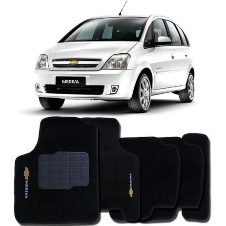 Tapete Carpete Chevrolet Meriva 2002 2003 2004 2005 2006 2007 2008 2009 2010 2011 2012 Personalizado Preto Com Logo Bordado - Requinte Menor preço em Tapete Carpete Chevrolet Meriva 2002 2003 2004 2005 2006 2007 2008 2009 2010 2011 2012 Personalizado Preto Com Logo Bordado - Requinte