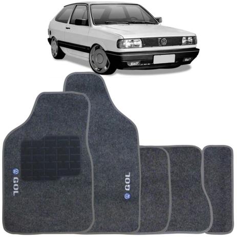 Tapete Carpete Volkswagen Gol Quadrado 1981 até 1995 Personalizado Grafite com logo - 5 peças - Requinte Menor preço em Tapete Carpete Volkswagen Gol Quadrado 1981 até 1995 Personalizado Grafite com logo - 5 peças - Requinte