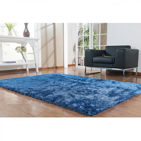 Tapete Clássico Liso Silk Shaggy Niazitex 2,00m x 3,00m Azul Menor preço em Tapete Clássico Liso Silk Shaggy Niazitex 2,00m x 3,00m Azul