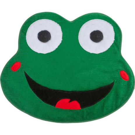 Tapete com formato de Sapo Feliz Big Tecido de Pelúcia 68cm x 48cm - Verde Bandeira - Santos luan Menor preço em Tapete com formato de Sapo Feliz Big Tecido de Pelúcia 68cm x 48cm - Verde Bandeira - Santos luan