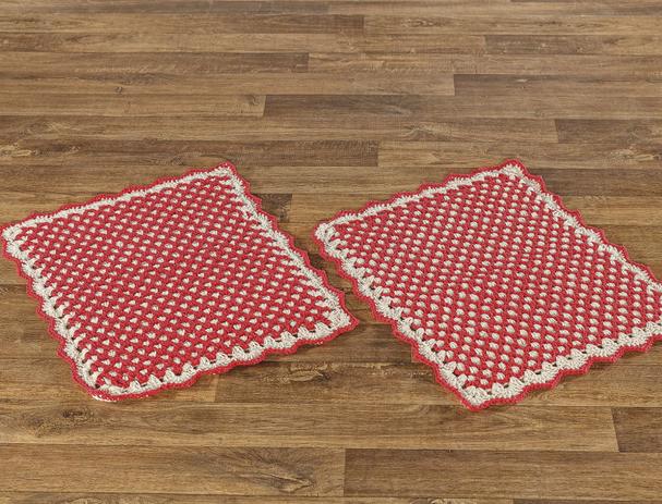 Tapete Crochê Dupla Face 2 Peças 70cm x 45cm 100 Algodão Cru - Vilela enxovais Menor preço em Tapete Crochê Dupla Face 2 Peças 70cm x 45cm 100 Algodão Cru - Vilela enxovais