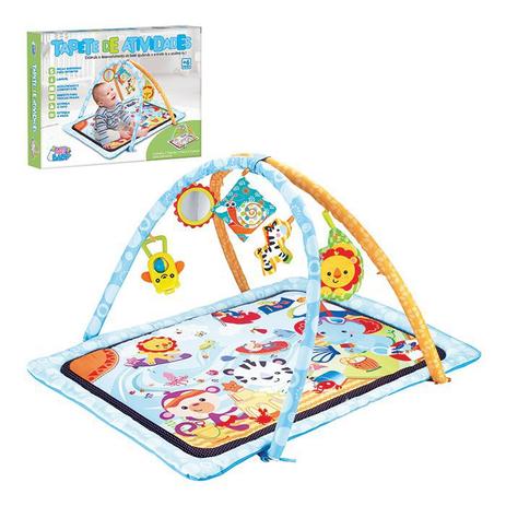 Tapete de Atividades Azul para Bebês com Arco e Móbiles - Art baby Menor preço em Tapete de Atividades Azul para Bebês com Arco e Móbiles - Art baby