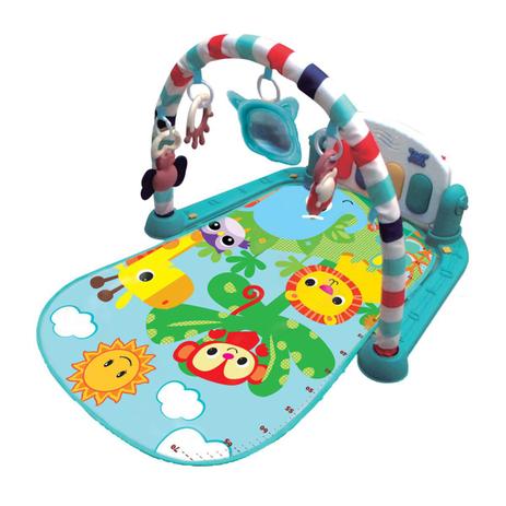 Tapete de Atividades Para Bebê Musical Safari Azul Kitstar - Kit Star Menor preço em Tapete de Atividades Para Bebê Musical Safari Azul Kitstar - Kit Star