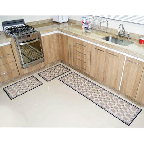 Tapete de Cozinha Sisal 3 Peças Look Xadrez - Rayza Menor preço em Tapete de Cozinha Sisal 3 Peças Look Xadrez - Rayza