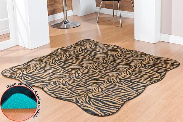 Tapete De Pelúcia Premium Ondulado Safari Tigre - Guga tapetes Menor preço em Tapete De Pelúcia Premium Ondulado Safari Tigre - Guga tapetes
