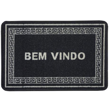 Tapete de Porta Bouclê Bem Vindo Niazitex 40cmx60cm Preto Menor preço em Tapete de Porta Bouclê Bem Vindo Niazitex 40cmx60cm Preto