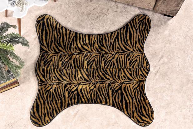 Tapete de Sala Formato Caçador Safari Tigre 1,25m x 1,18m - Guga tapetes Menor preço em Tapete de Sala Formato Caçador Safari Tigre 1,25m x 1,18m - Guga tapetes