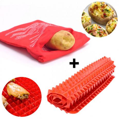 Tapete de Silicone Culinario + Kit Bolsa para Cozinhar Batata no Microondas Clink Menor preço em Tapete de Silicone Culinario + Kit Bolsa para Cozinhar Batata no Microondas Clink