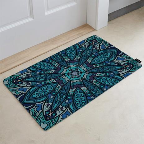Tapete Decorativo 60x40cm Mandala Azul - Synth decor Menor preço em Tapete Decorativo 60x40cm Mandala Azul - Synth decor