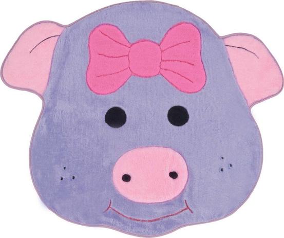 Tapete Em Formato De Porquinha Tamanho BIG 1,03m x 1,12m Pelúcia Com Fundo Emborrachado E.V.A. Roxo - Santos  luan é boa?