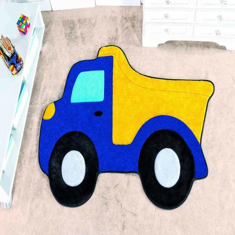 Tapete Formato Big Caminhao Cacamba Azul Royal - Dourados enxovais Menor preço em Tapete Formato Big Caminhao Cacamba Azul Royal - Dourados enxovais