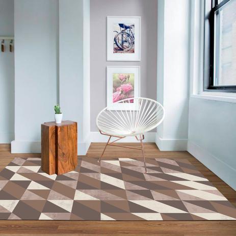Tapete Geométrico Losangos Antiderrapante 100x140cm Marrom Casa Dona é ruim? Tapete Geométrico Losangos Antiderrapante 100x140cm Marrom Casa Dona é boa?