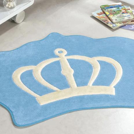 Tapete Grande Infantil De Pelúcia Coroa Real Bebê Premium Antiderrapante - Azul Turquesa - Guga tapetes é boa?