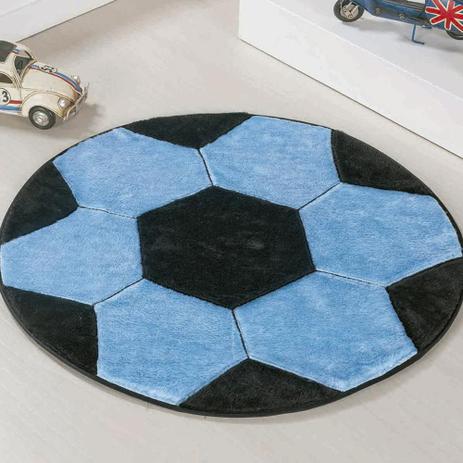 Tapete Grande Infantil Pelúcia Bola Futebol Premium Antiderrapante - Azul - Guga tapetes é boa?