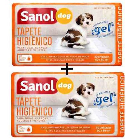 Tapete Higiênico Para Cães Sanol C/ 60 Unidades - 80x60cm Menor preço em Tapete Higiênico Para Cães Sanol C/ 60 Unidades - 80x60cm