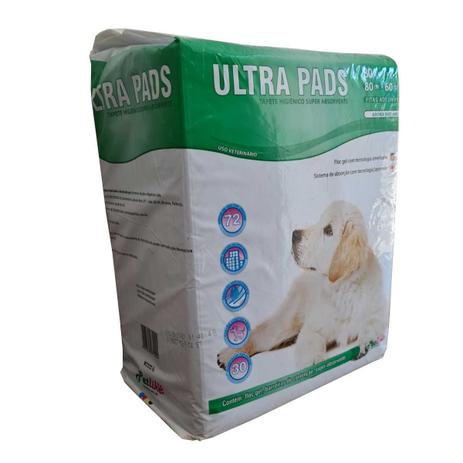 Tapete Higiênico Pet Grande para Cães Ultra Pads 80x60 30Un Menor preço em Tapete Higiênico Pet Grande para Cães Ultra Pads 80x60 30Un