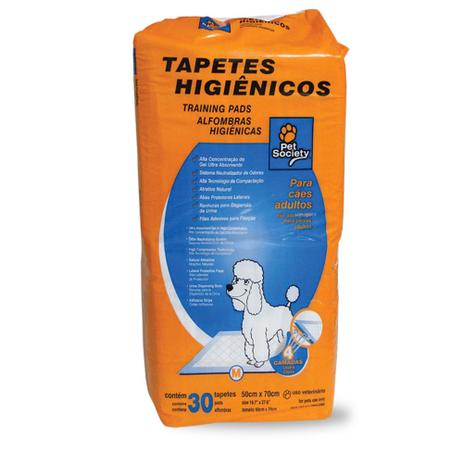 Tapete Higiênico Pet Society Tamanho M 30 Unidades Menor preço em Tapete Higiênico Pet Society Tamanho M 30 Unidades