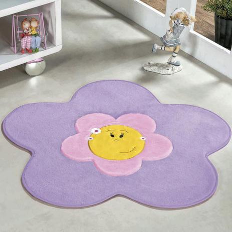 Tapete Infantil De Pelúcia Decorativo Menina Flor - Lilás - Guga tapetes Menor preço em Tapete Infantil De Pelúcia Decorativo Menina Flor - Lilás - Guga tapetes